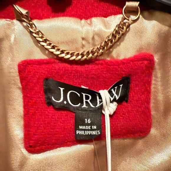 J. Crew Bold Scarlet Pea Coat - Picture 6 of 6